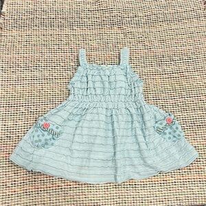 Matilda Jane Happy & Free Lazy River Blue Ruffle Sun Dress Sz 12-18 Months